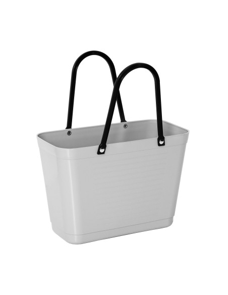Petit cabas gris clair en plastique biosourcé